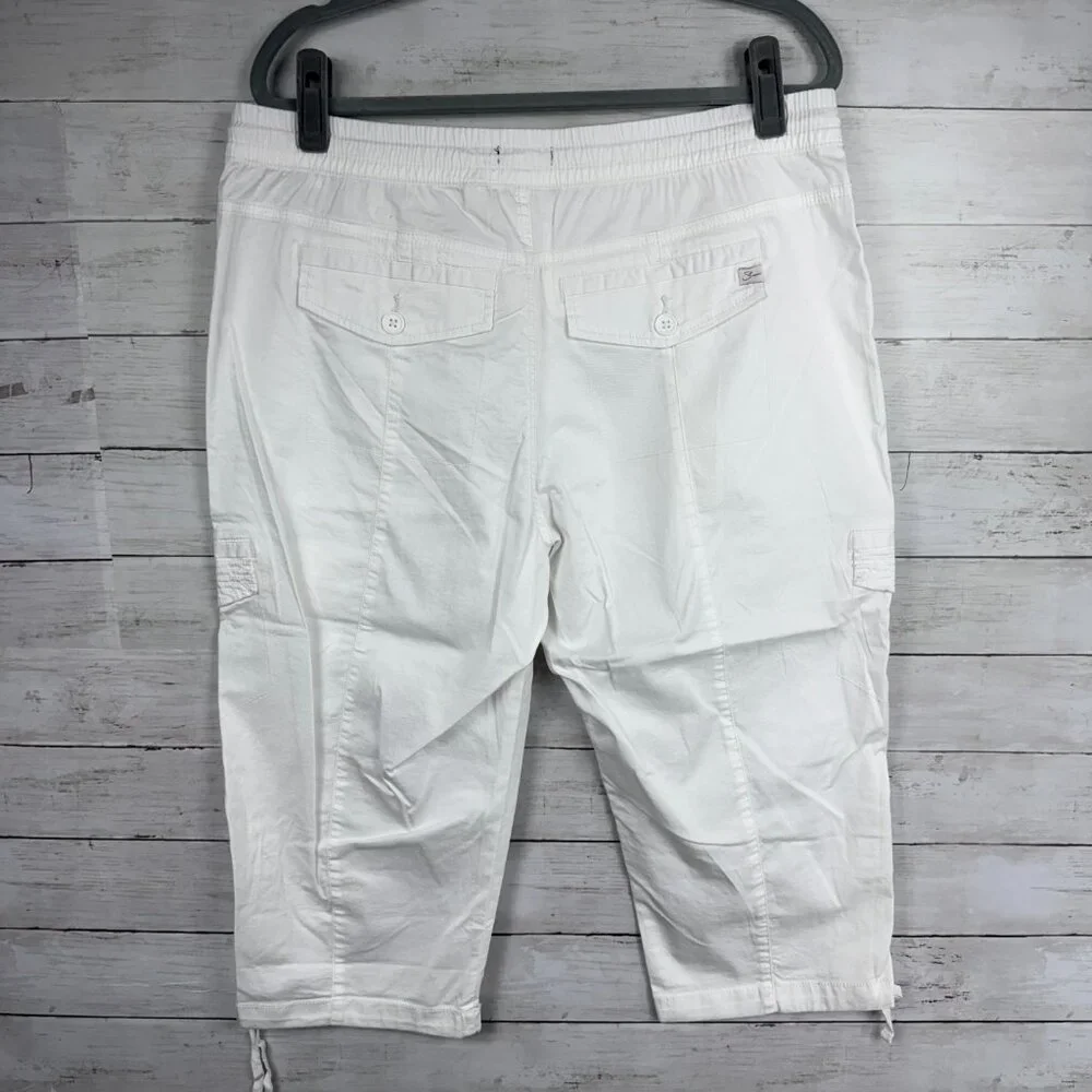 UNIONBAY White Drawstring Cargo Capris
